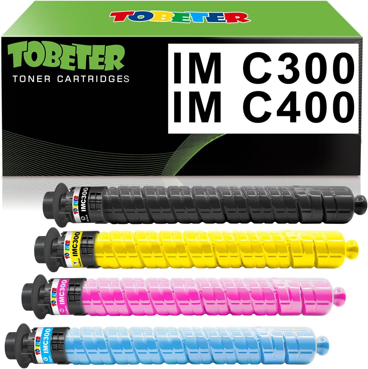 ToBeter Compatible 842378 842379 842380 842381 Toner 17,500 Pages Replacement for Ricoh IM C300 C400 Toner for Lanier Savin IM C300 C300F C400 C400F C400SF Printers (4 Pack)
