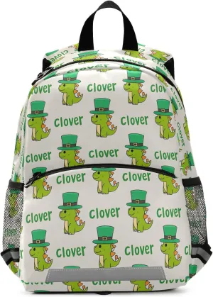 Toddler Backpack Kids Daypack, Dinosaurs Hats Pattern Kindergartens Bookbag for Boys and Girls 3-6 Years with Safety Leash