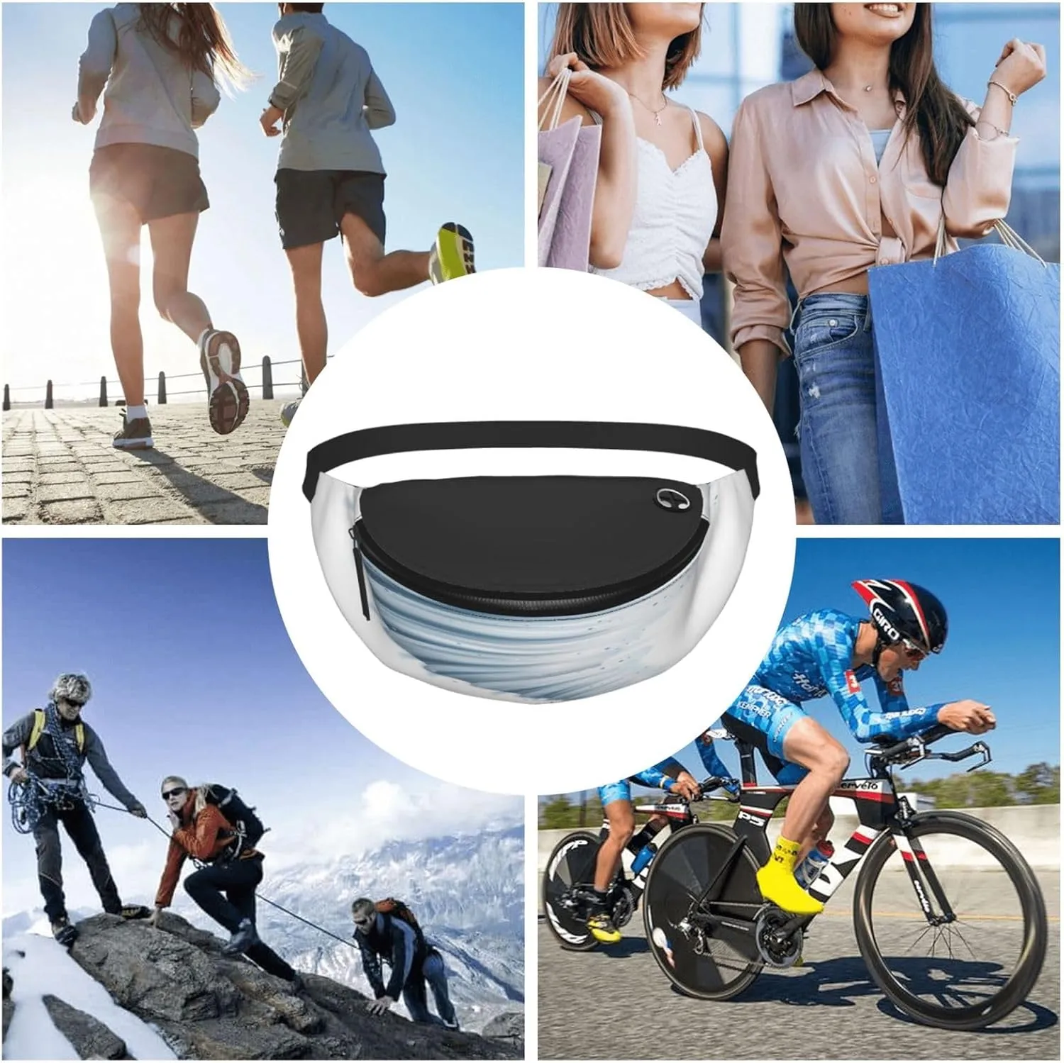 Tornado Fanny Pack, Crossbody Waist Packs for Women Men Waist Bags with Adjustable Strap for Travel Running Hiking Sport
