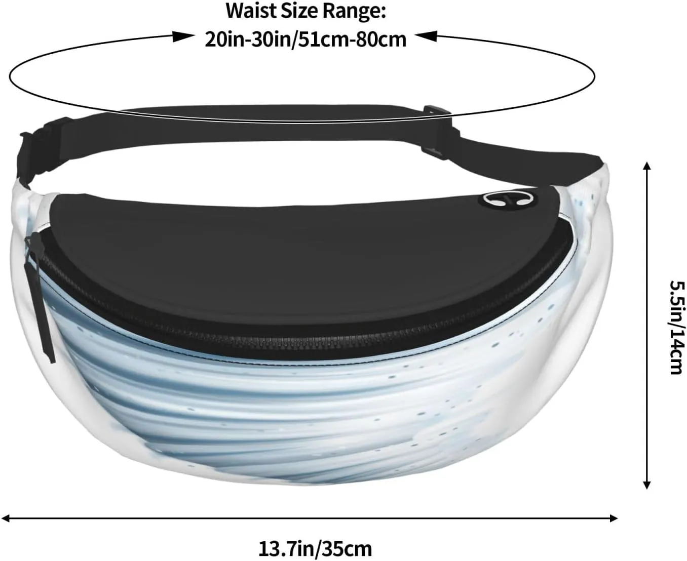 Tornado Fanny Pack, Crossbody Waist Packs for Women Men Waist Bags with Adjustable Strap for Travel Running Hiking Sport