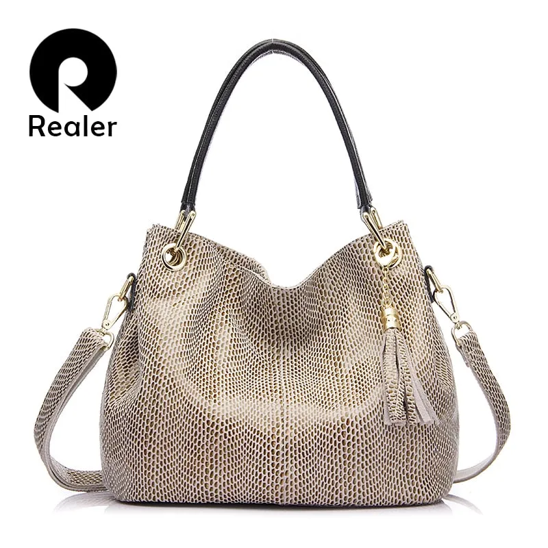 Touch-sensitive messenger leather Creative quality high bag genuine shoulder totes bags hobos bag female handbags women leather Realer crossbody woman