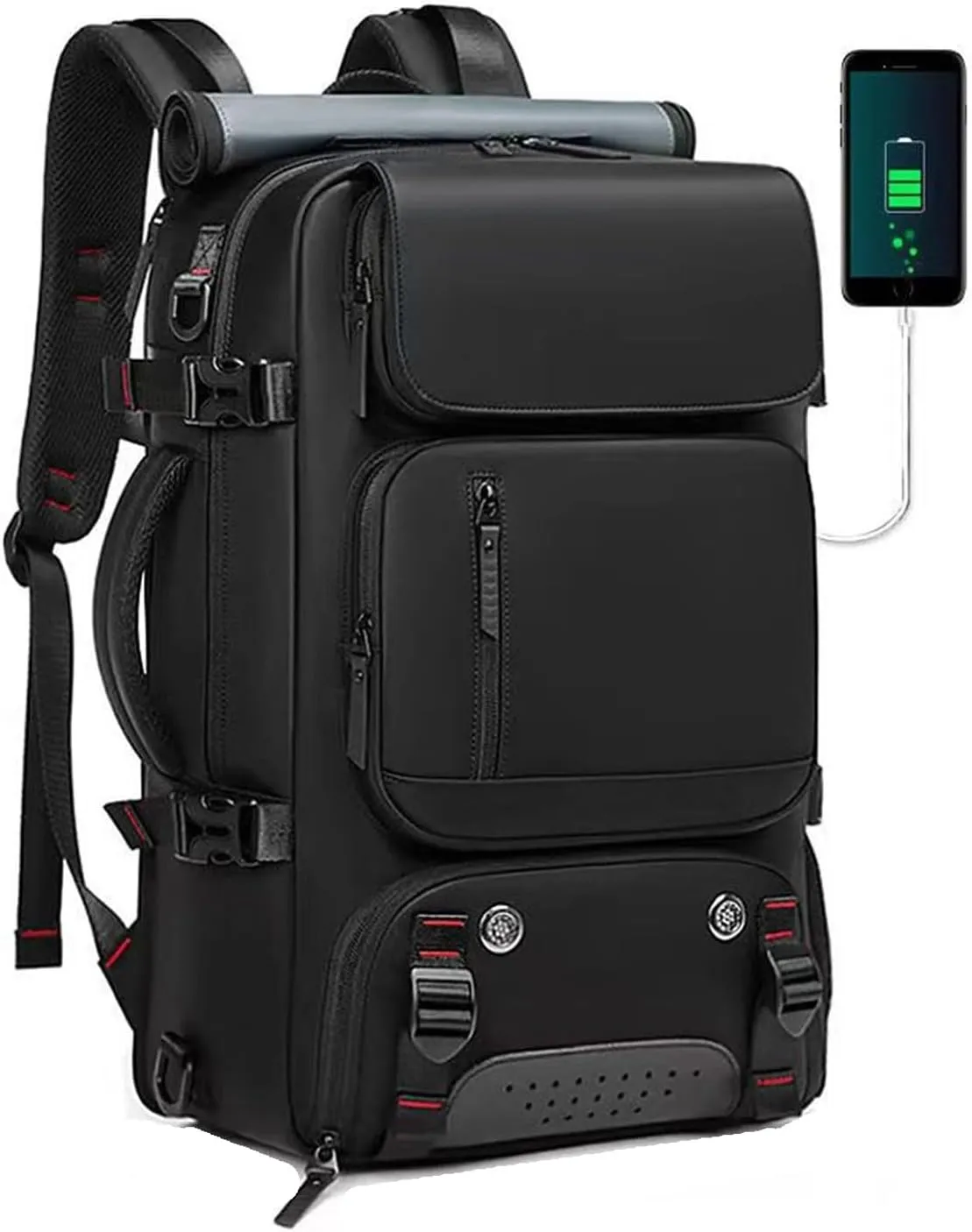 Travel Laptop Backpack Convertible Duffle Backpack 17inch Carry on Backpack for Men Women (Black)