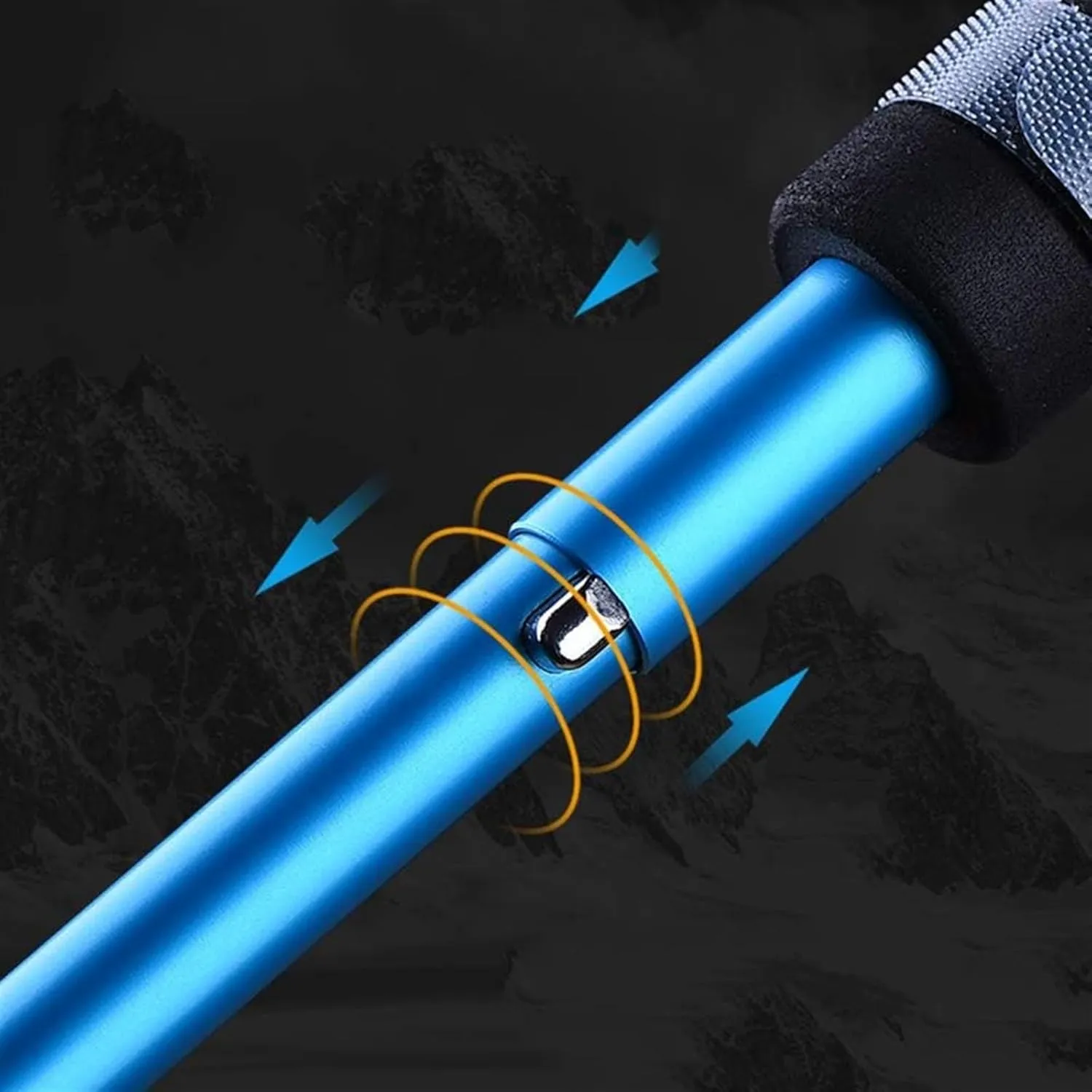 Travel Trekking Pole 2-pc Pack Trekking Poles Adjustable Length Walking Sticks Ultralightwith for Camping Mountaining Outdoor Activities(120cm)