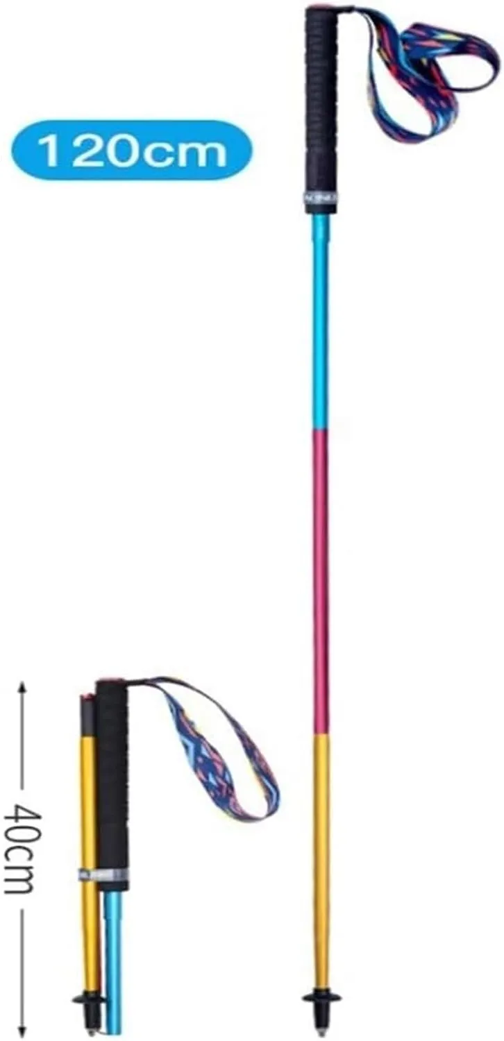 Travel Trekking Pole 2-pc Pack Trekking Poles Adjustable Length Walking Sticks Ultralightwith for Camping Mountaining Outdoor Activities(120cm)