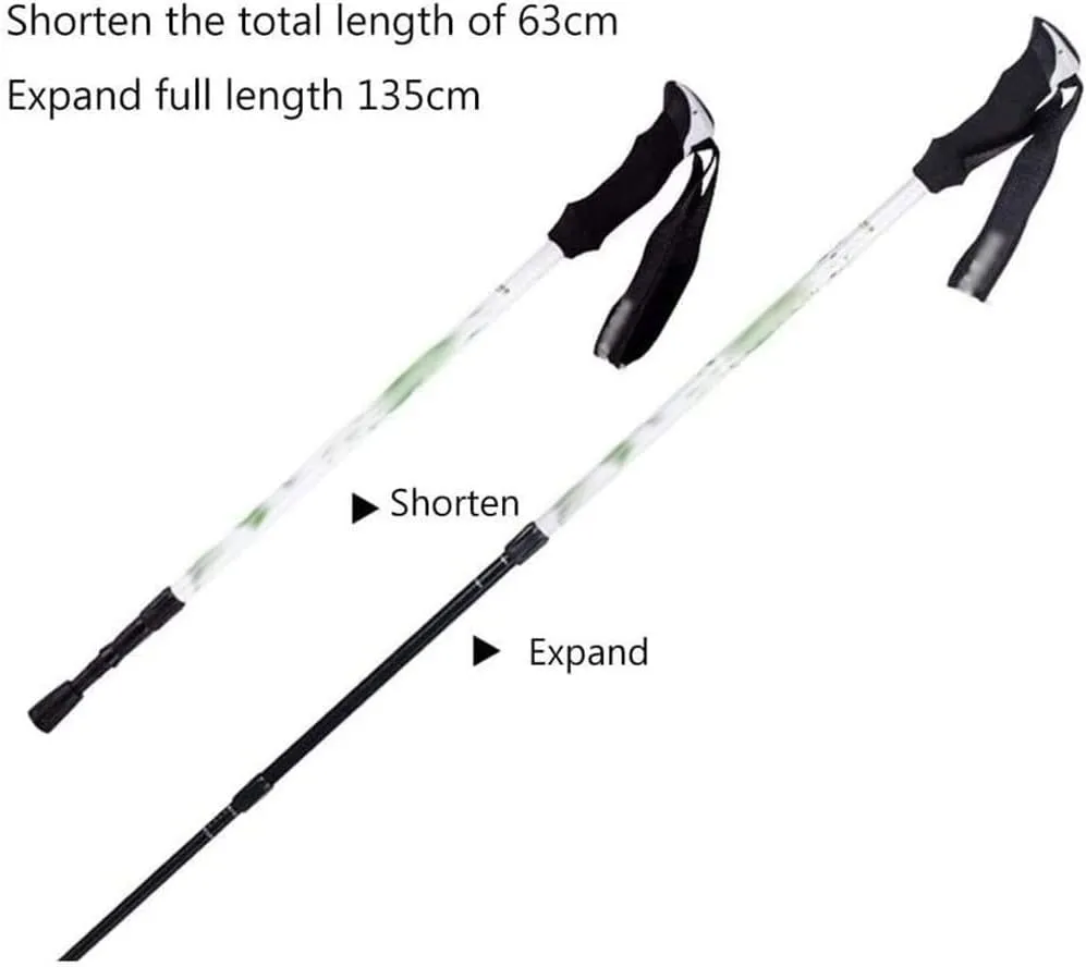 Trekking Poles, Trekking Hiking Poles, Adjustable Walking Sticks, Portable, Lightweight, Suitable for Hiking, Camping, Climbing, Outdoor