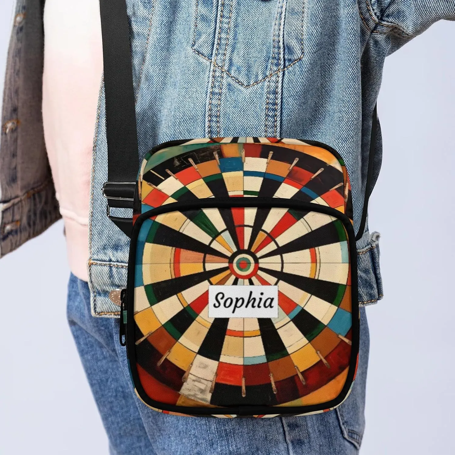 TropicalLife Personalized Crossbody Bag for Women Men Custom Name Messenger Bags