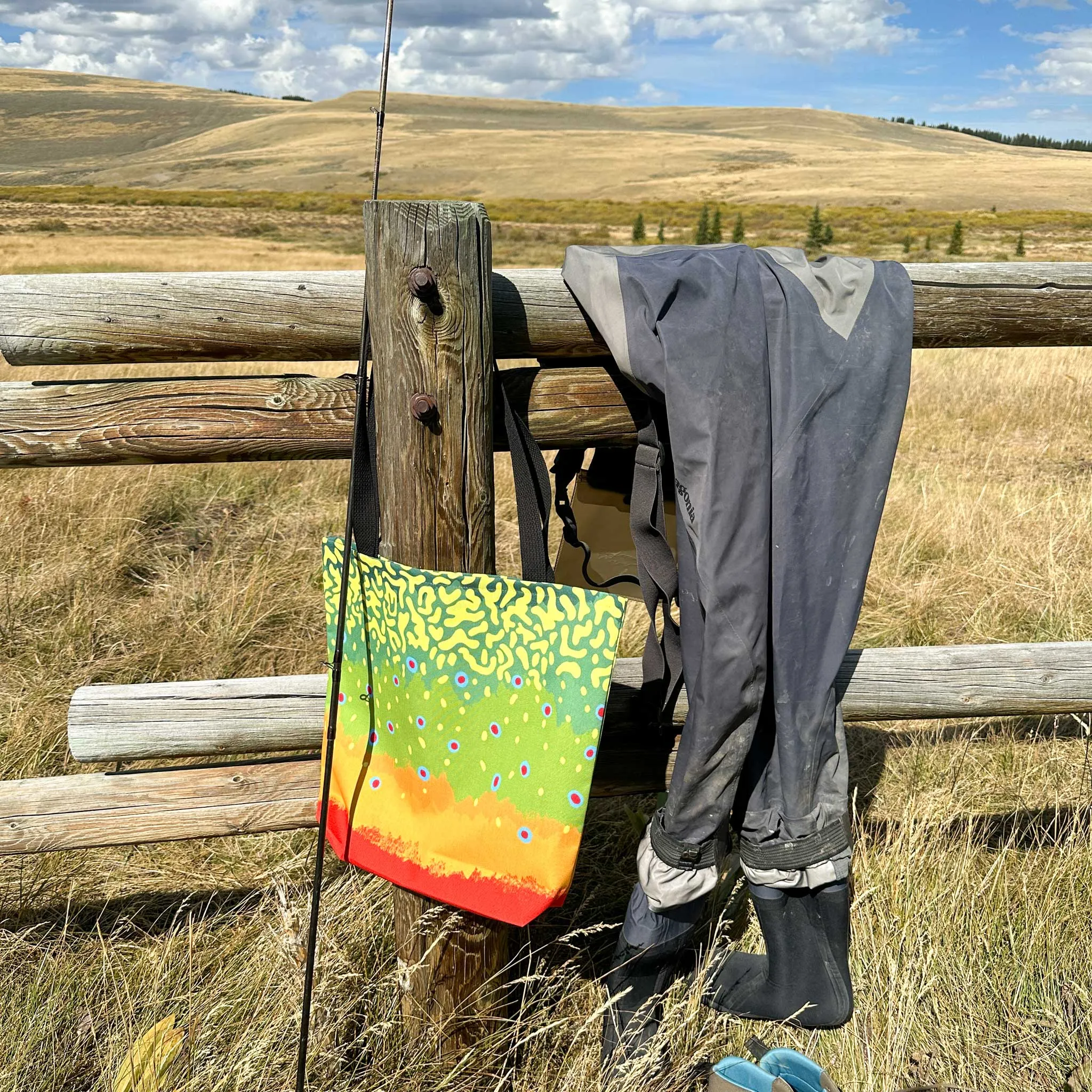 Trout Pattern Tote Bags