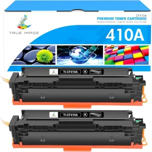 TRUE IMAGE Compatible Toner Cartridge Replacement for HP 410A CF410A CF410X 410X Color Pro MFP M477fnw M477fdw M477 M452dn M452nw M477fdn M452dw M452 M377dw Printer Ink (Black, 2-Pack)