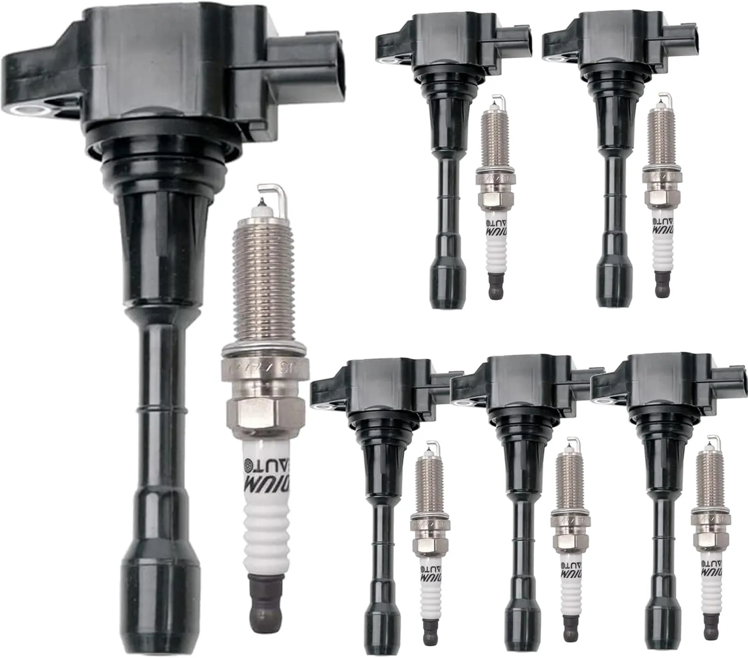 UF550 Ignition Coil Pack 22448JA10C and Iridium Spark Plug 93501 Set of 6PCS Compatible with Nissan Maxima Murano Pathfinder Altima 2007-2023,INFINITI QX60 Q50 EX35 2008-2020 2022 2023 3.5L 4.0L V6