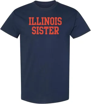 UGP Campus Apparel NCAA Basic Block Sister, Team Color T Shirt, College, University