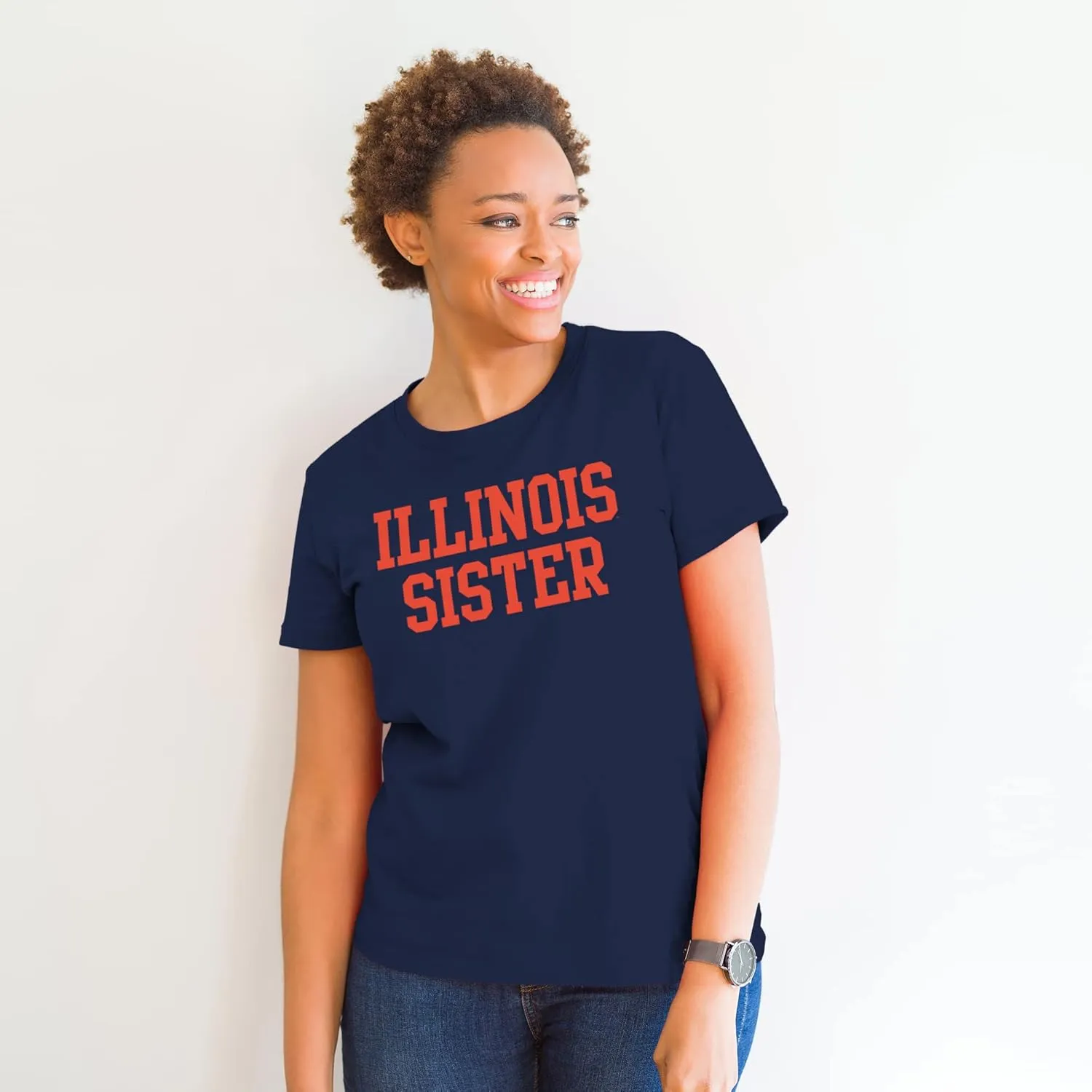 UGP Campus Apparel NCAA Basic Block Sister, Team Color T Shirt, College, University