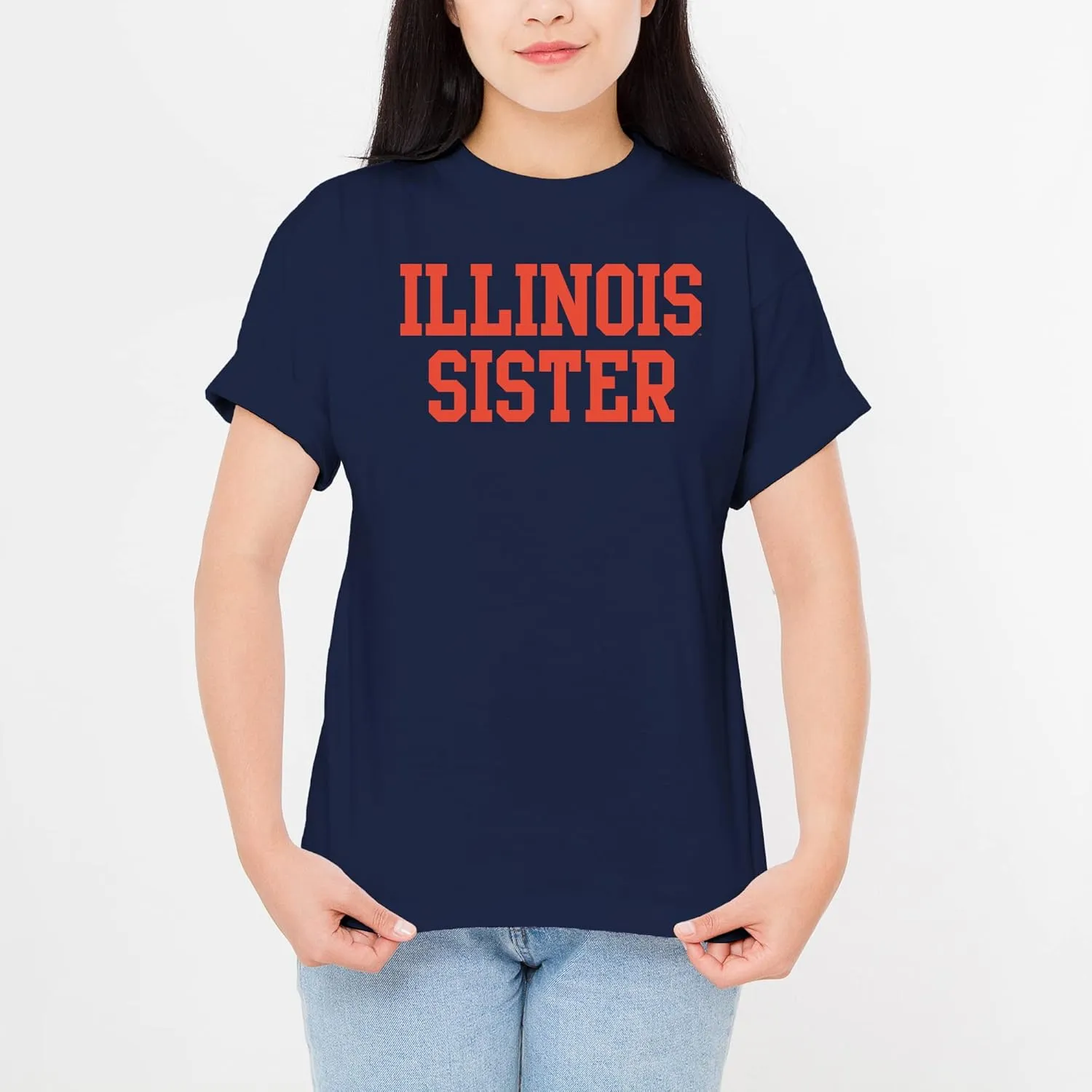 UGP Campus Apparel NCAA Basic Block Sister, Team Color T Shirt, College, University