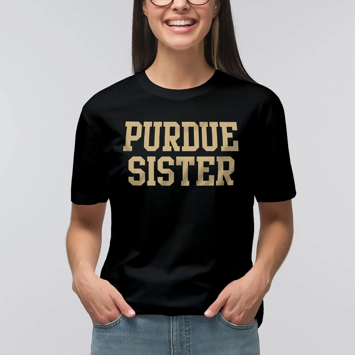 UGP Campus Apparel NCAA Basic Block Sister, Team Color T Shirt, College, University