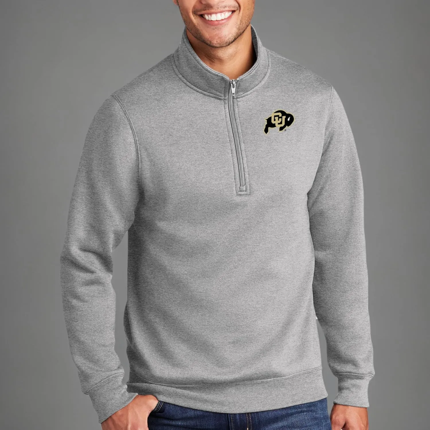 UGP Campus Apparel NCAA Primary Logo, Team Color (1/4) Quarter Zip Sweatshirt, College, University