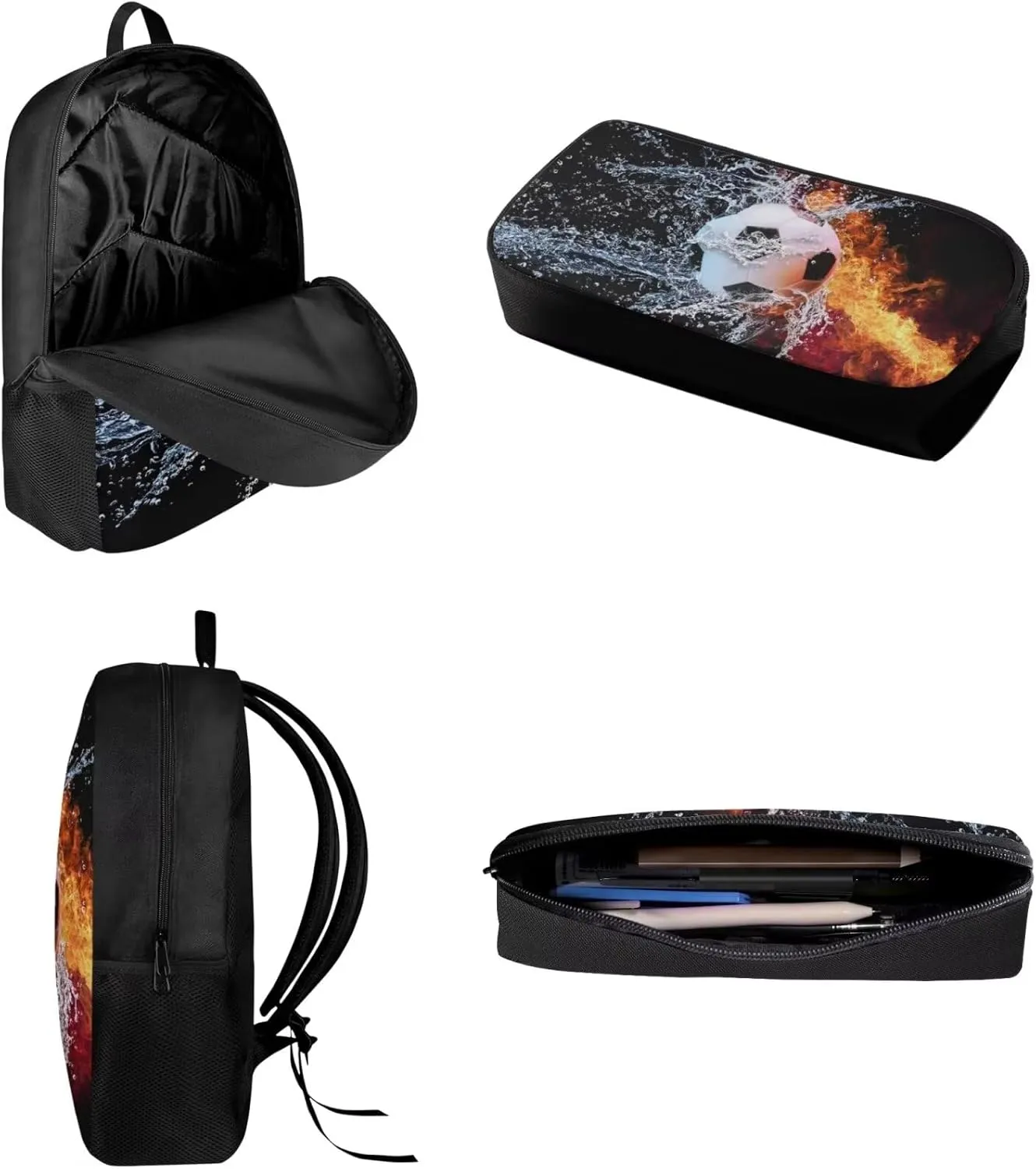 UNICEU Kids Backpacks for School Teen Galaxy Printed Boys Backpack Lunchbox Set