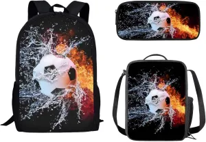 UNICEU Kids Backpacks for School Teen Galaxy Printed Boys Backpack Lunchbox Set