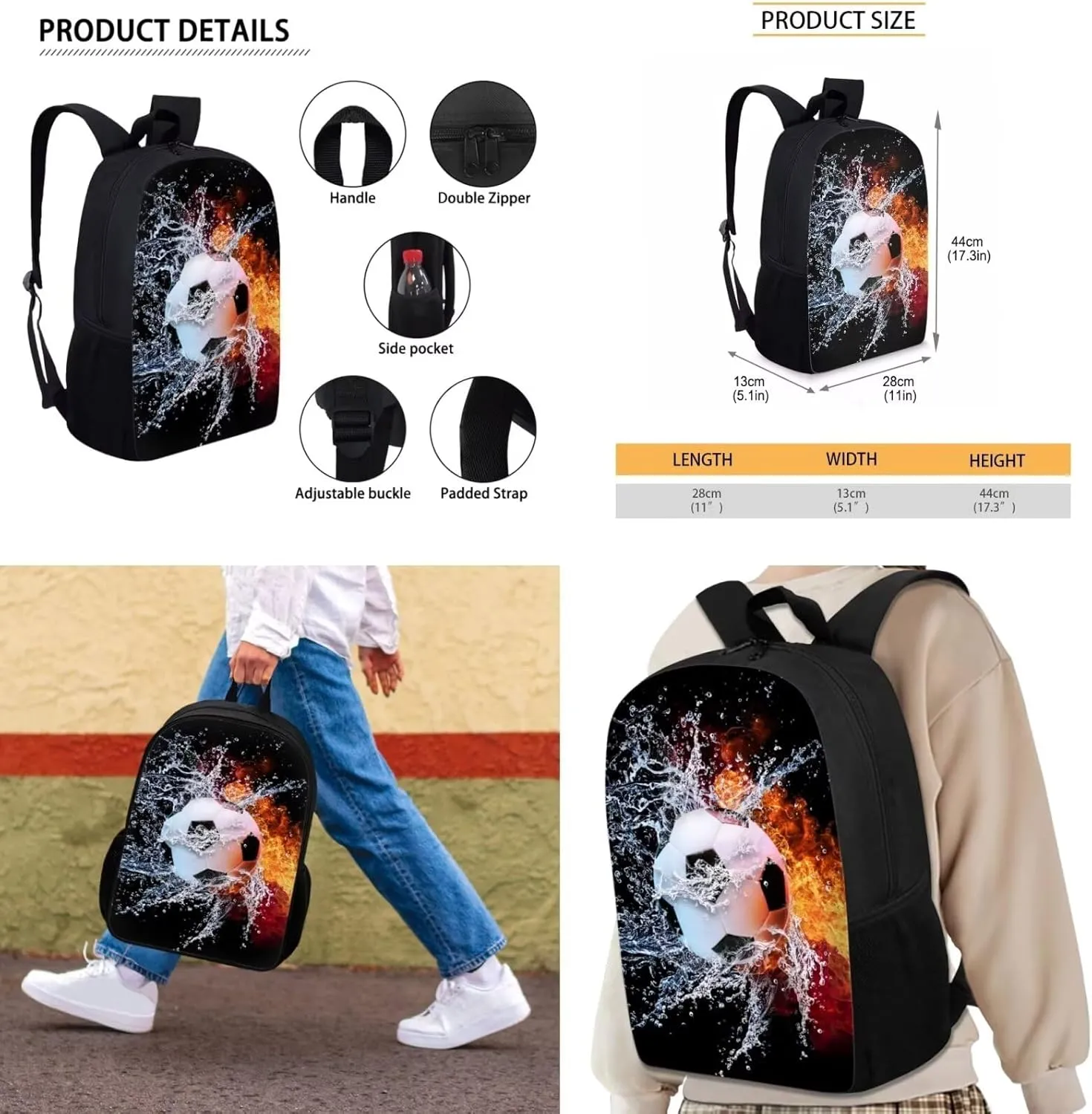 UNICEU Kids Backpacks for School Teen Galaxy Printed Boys Backpack Lunchbox Set