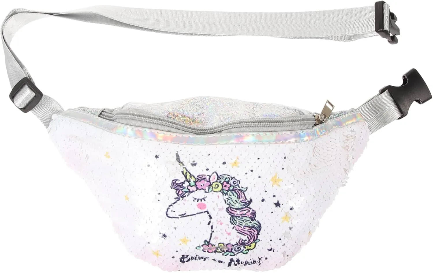 Unicorn Sequin Waist Bag for Women Large Capacity Sports Pack Fashionable Belt Bag Phone Pouch