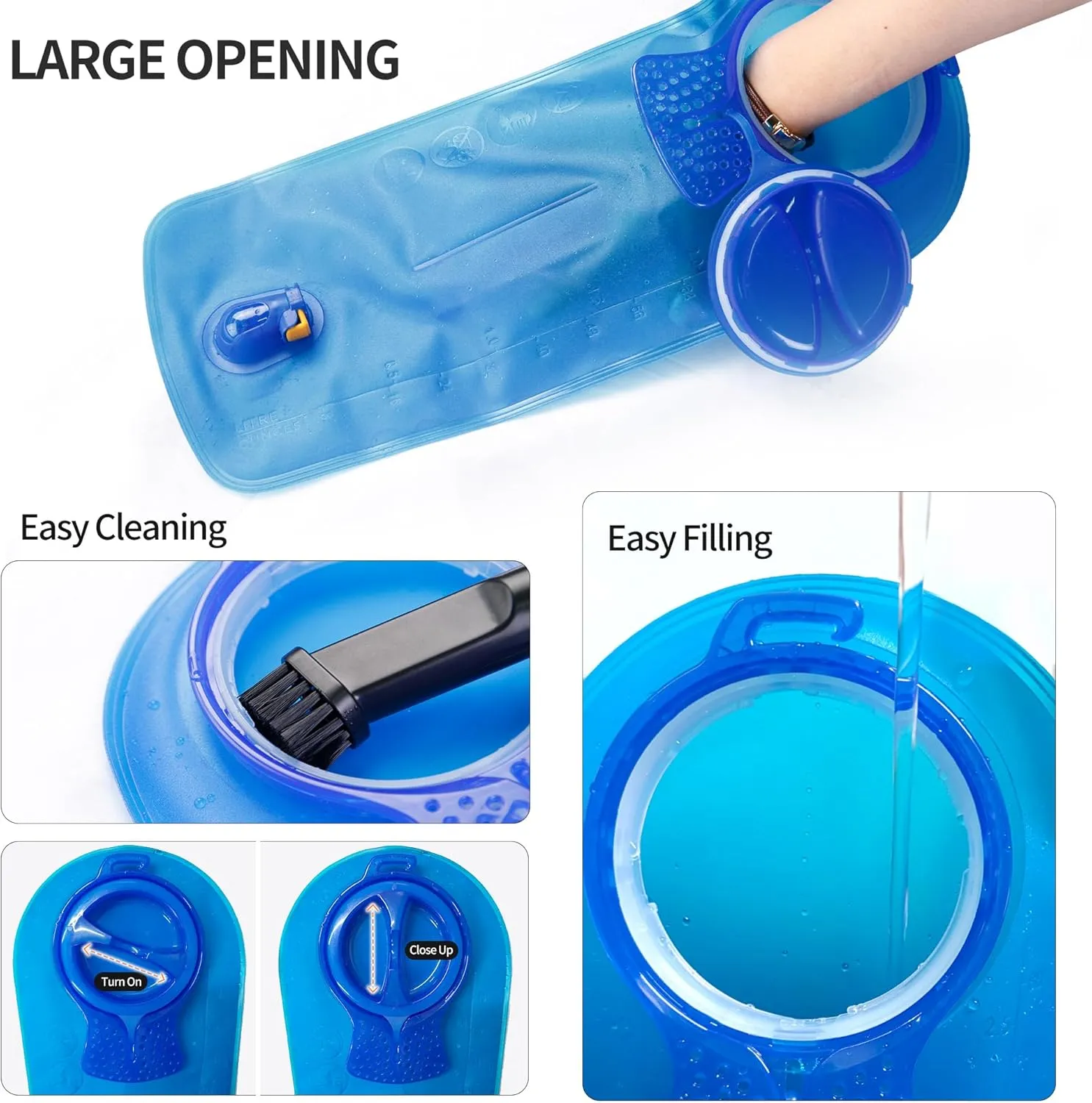 Unigear Hydration Bladder, 1.5L/2L/2.5L/3L Water Bladde Non-BPA and odorless for Backpacking, Biking, Hiking and Camping