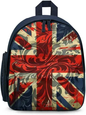 Union Jack UK British Flag Backpack Cute Mini Laptop Bag Travel Daypacks Adjustable Shoulder Strap Blue-style