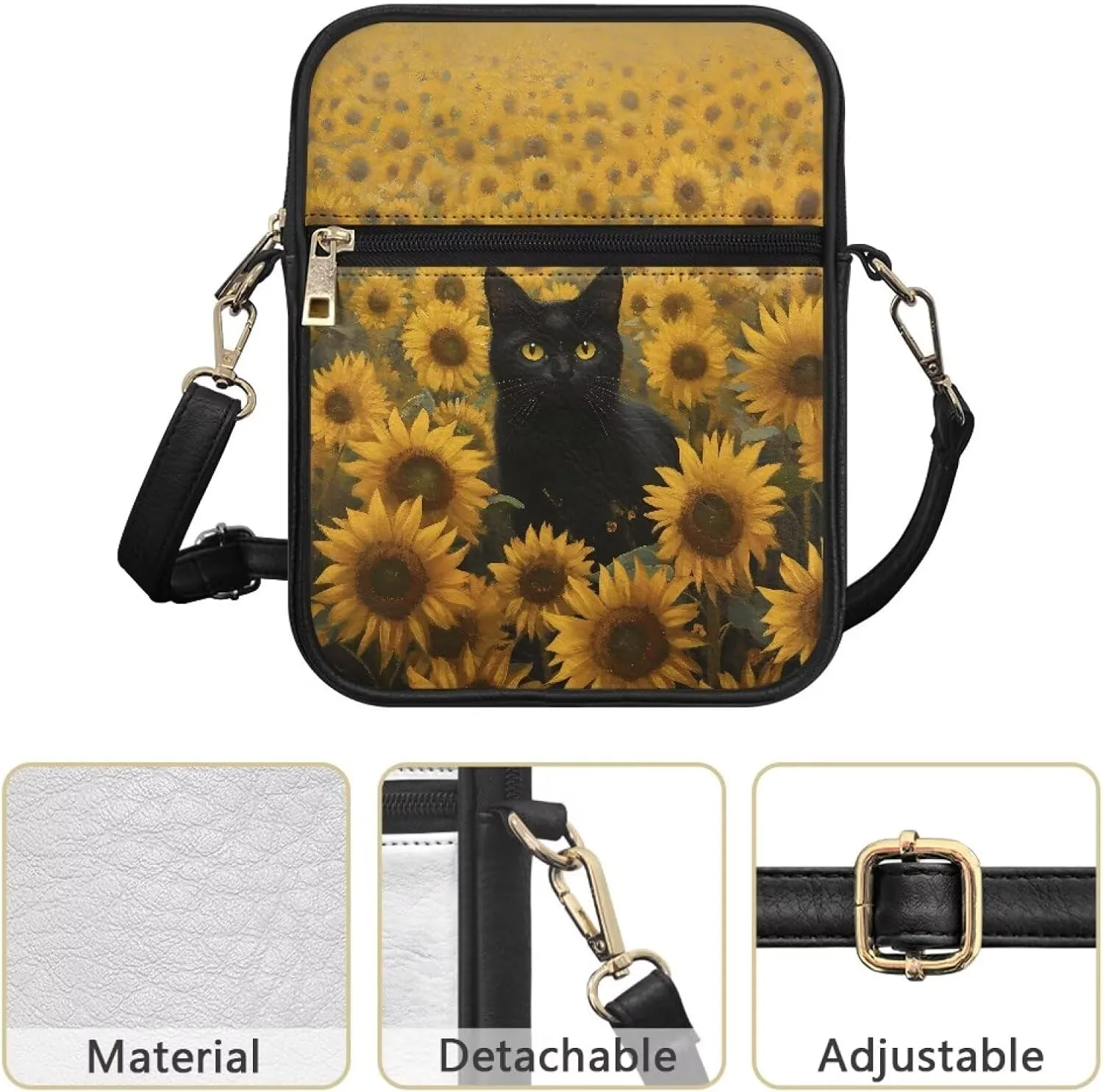 Unisex Leather Purses, Stylish Crossbody Bags Shoulder Bag Travel Shoulder Bag for Spring Travel & Musical Festival