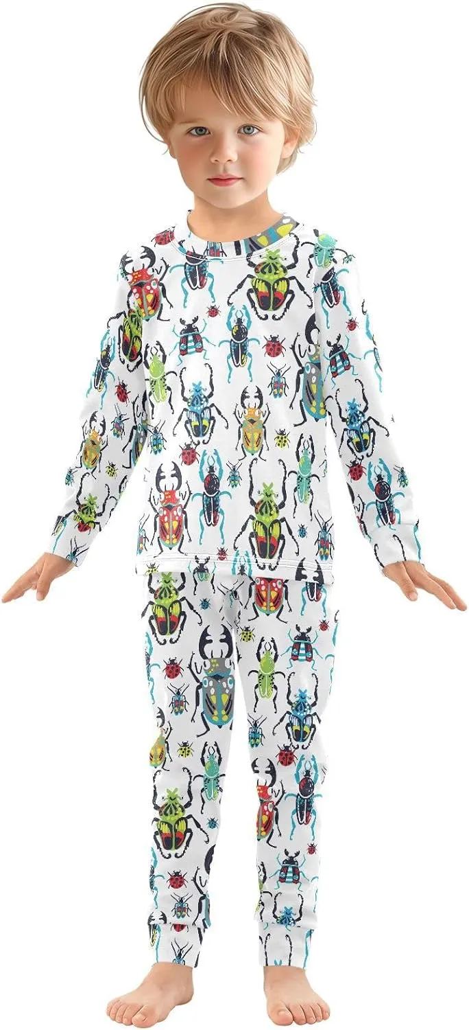 Unisex Long-Sleeve PJ Sets, 2-Piece Pajamas Sleepwear