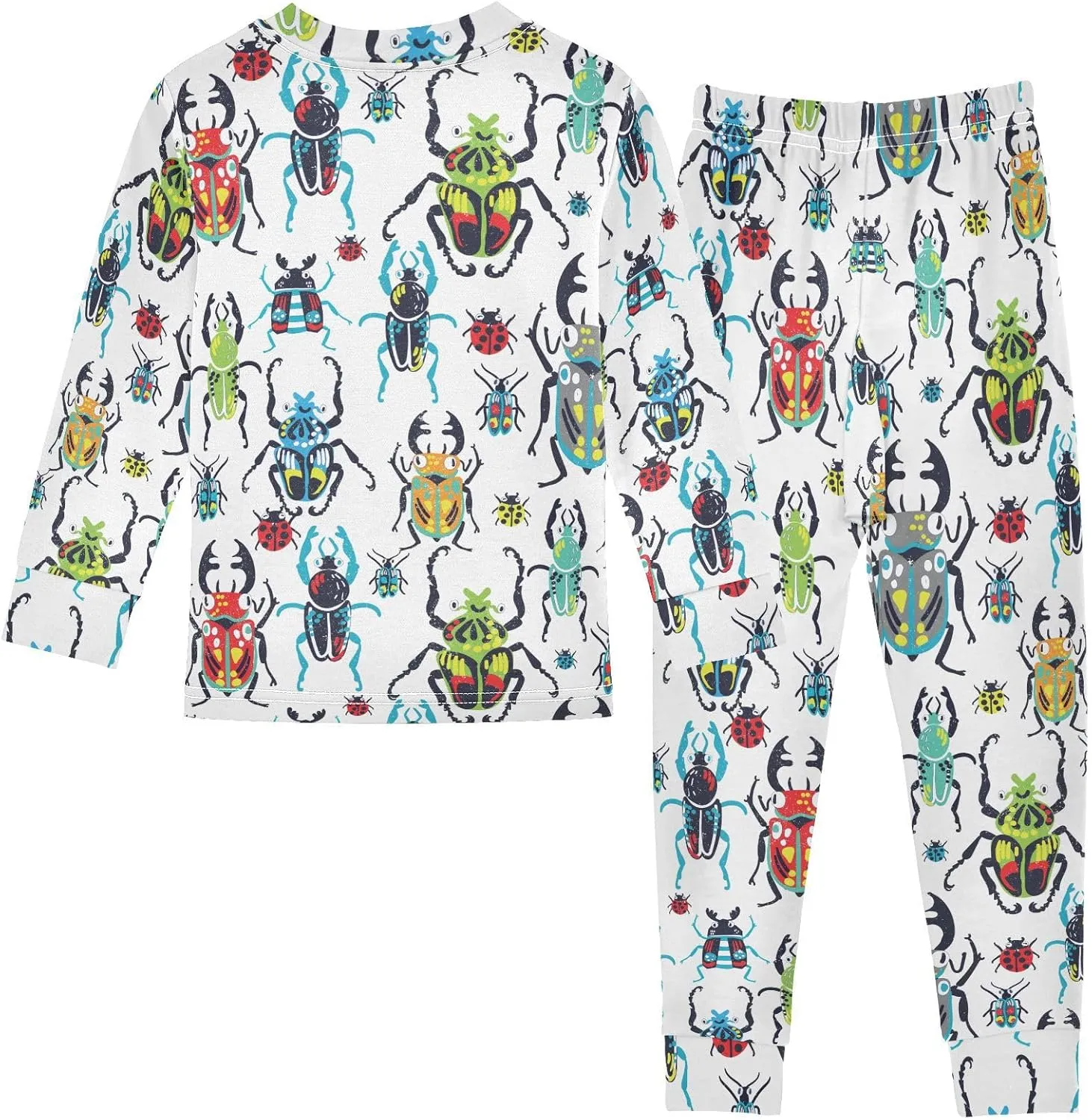Unisex Long-Sleeve PJ Sets, 2-Piece Pajamas Sleepwear