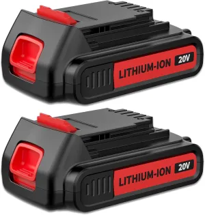 Upgraded 2Pack 3800mAh Replacement for Black and Decker 20V Battery Lithium MAX Compatible with Black Decker 20 Volt Battery LBXR20 LB20 LBX20 LBX4020 LBXR2040 LST220 Cordless Power Tools
