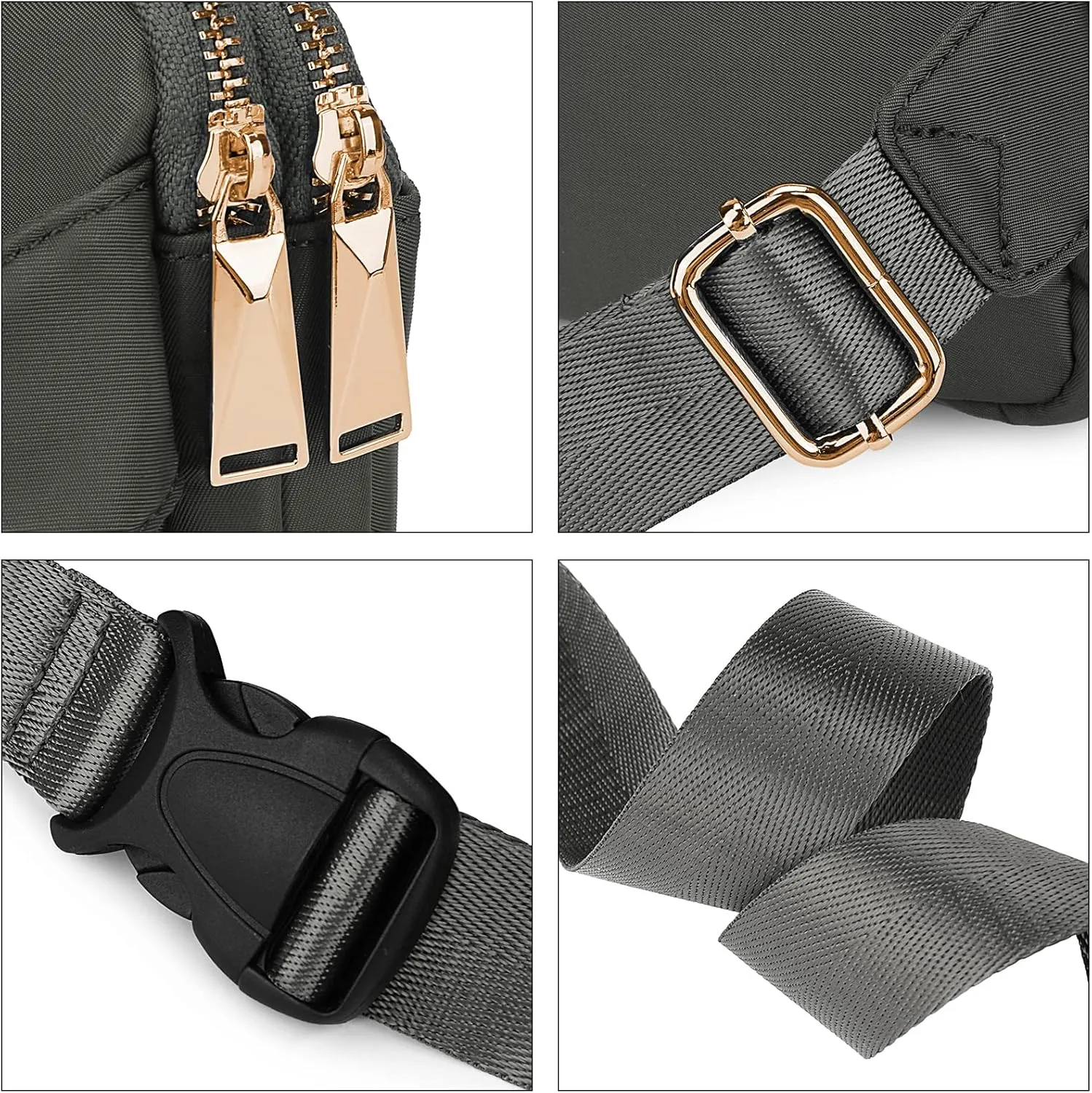Uromee Fanny Packs for Women Crossbody Belt Bag Nylon Fashion Mini Waist Bag Everywhere Travel Hiking Running Adjustable Strap