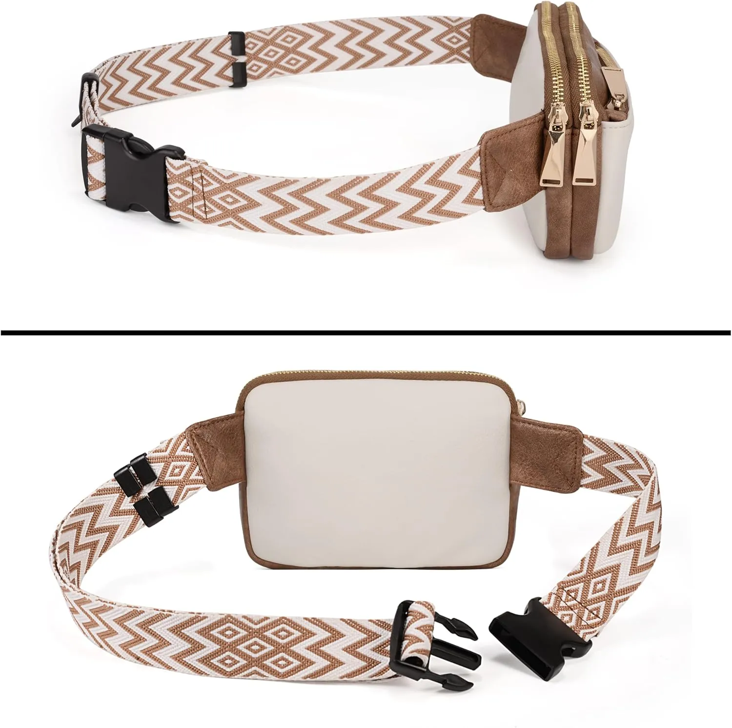 Uromee Fanny Packs for Women Crossbody Belt Bag Vegan Leather Fashion Mini Waist Bag Everywhere Travel Hiking Running Adjustable Strap