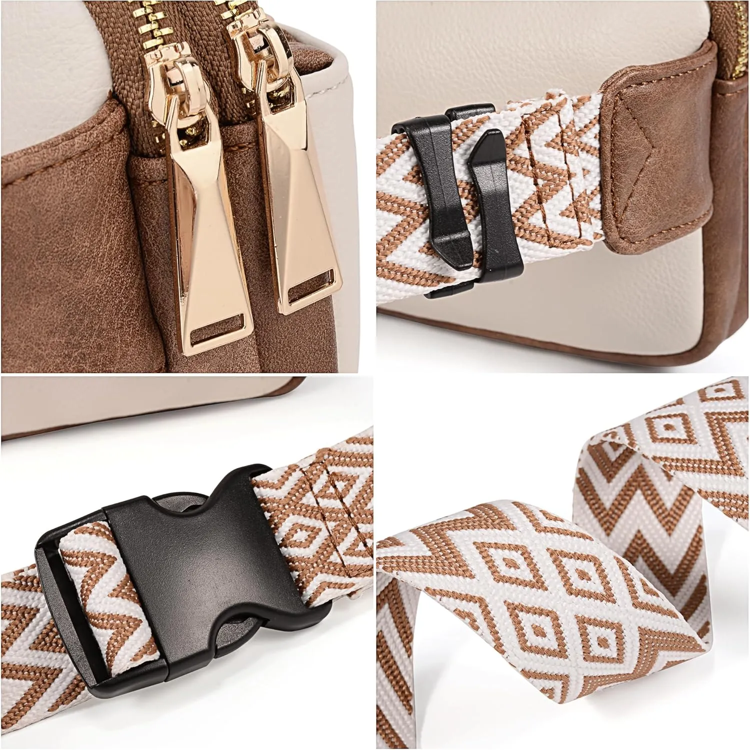 Uromee Fanny Packs for Women Crossbody Belt Bag Vegan Leather Fashion Mini Waist Bag Everywhere Travel Hiking Running Adjustable Strap
