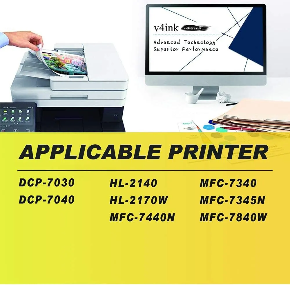 v4ink Compatible Toner Cartridge Replacement for Brother TN360 TN330 Work with HL-2140 HL-2170W DCP-7030 DCP-7040 MFC-7340 MFC-7345N MFC-7440N MFC-7840W Printer, 2-Pack