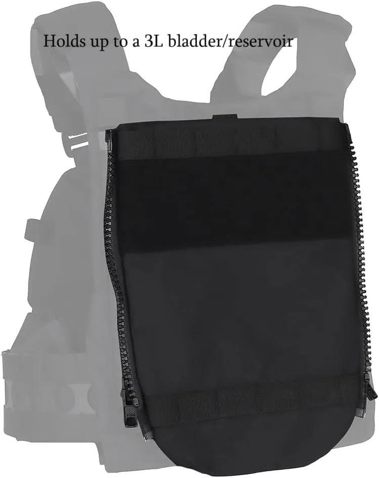 V5 PC Back Panel Water Bag,3L Water Hydration Carrier Zip On Back Panel Banger for Tactical Airsoft Vest