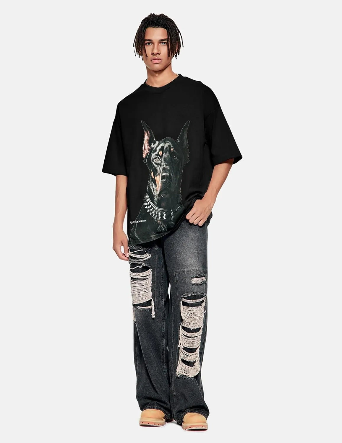 Vamtac Mens Oversized Doberman Graphic Tees Shirt Casual Summer Tops Streetwear Aesthetic T-Shirt Unisex