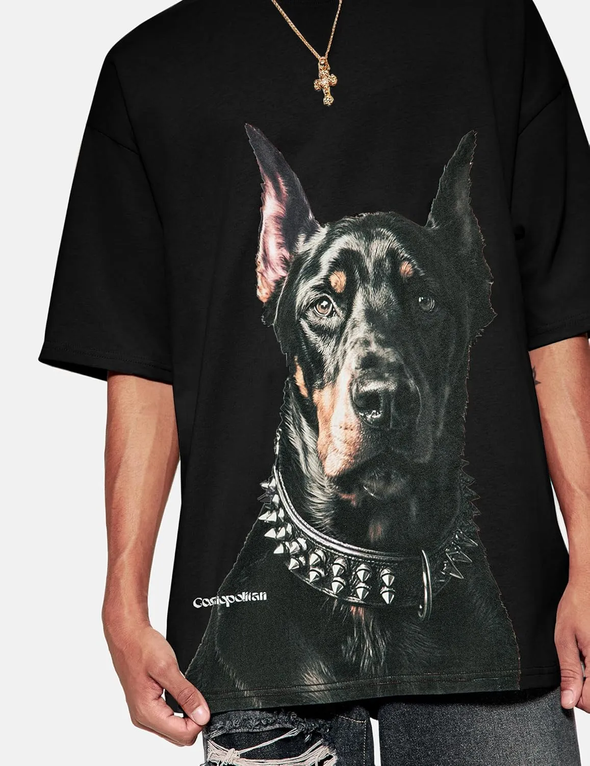 Vamtac Mens Oversized Doberman Graphic Tees Shirt Casual Summer Tops Streetwear Aesthetic T-Shirt Unisex