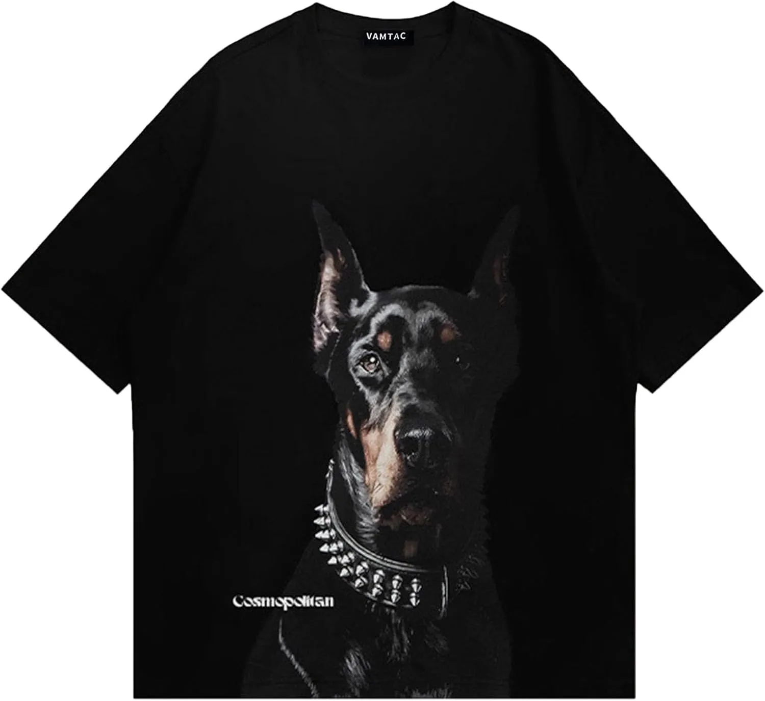 Vamtac Mens Oversized Doberman Graphic Tees Shirt Casual Summer Tops Streetwear Aesthetic T-Shirt Unisex