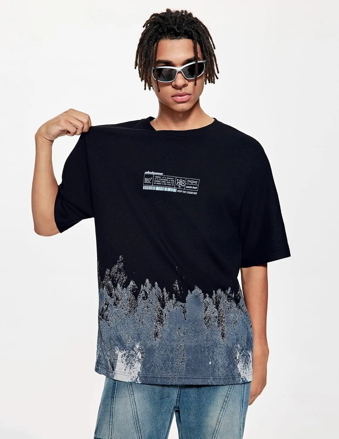 Vamtac Mens Oversized Graphic Tees Y2k Snow Mountain Graffiti Short Sleeve Shirts Streetwear Summer Tops Unisex