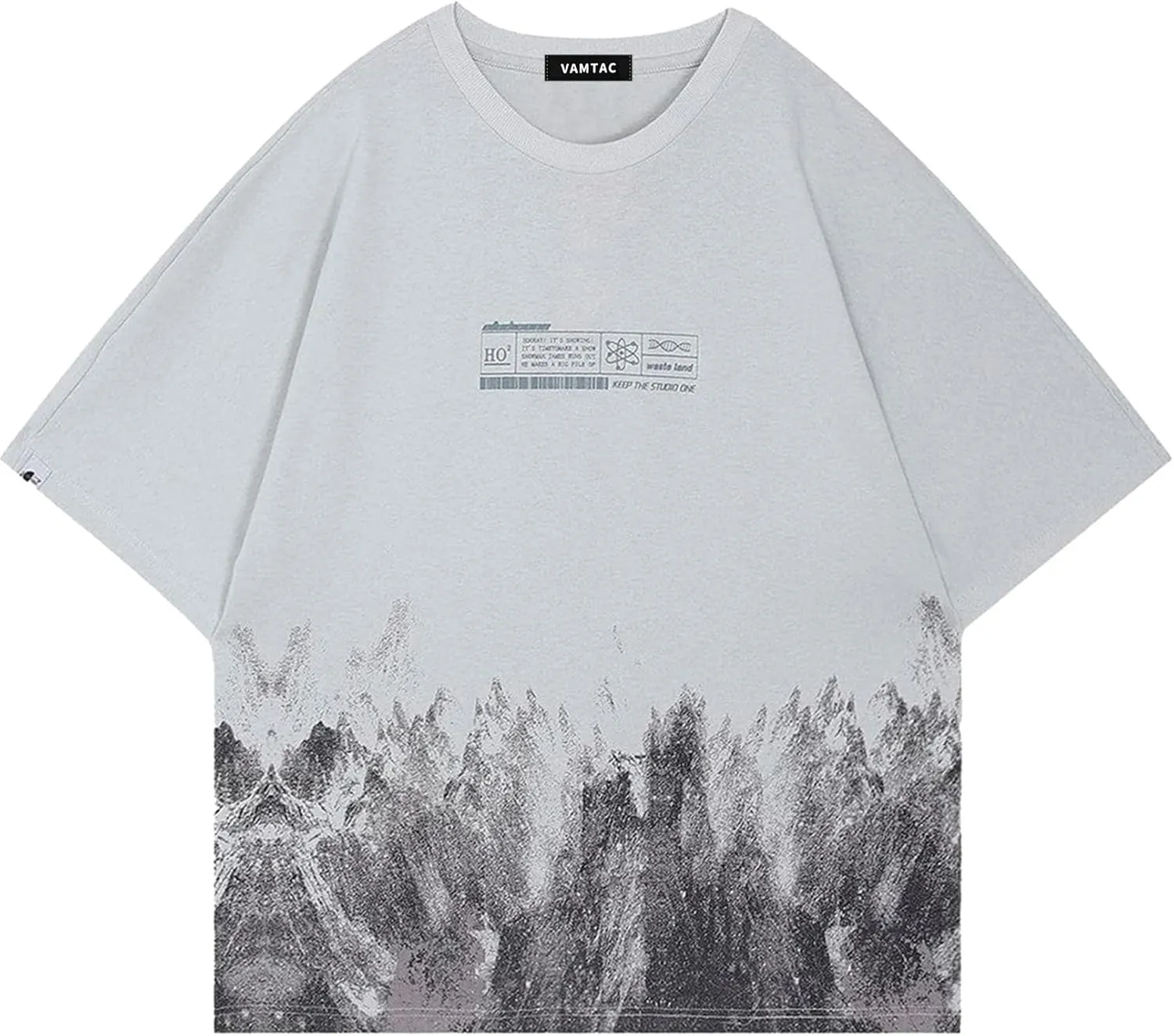 Vamtac Mens Oversized Graphic Tees Y2k Snow Mountain Graffiti Short Sleeve Shirts Streetwear Summer Tops Unisex