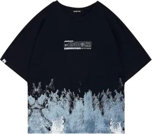 Vamtac Mens Oversized Graphic Tees Y2k Snow Mountain Graffiti Short Sleeve Shirts Streetwear Summer Tops Unisex