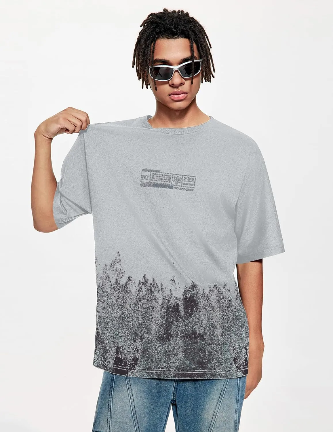 Vamtac Mens Oversized Graphic Tees Y2k Snow Mountain Graffiti Short Sleeve Shirts Streetwear Summer Tops Unisex