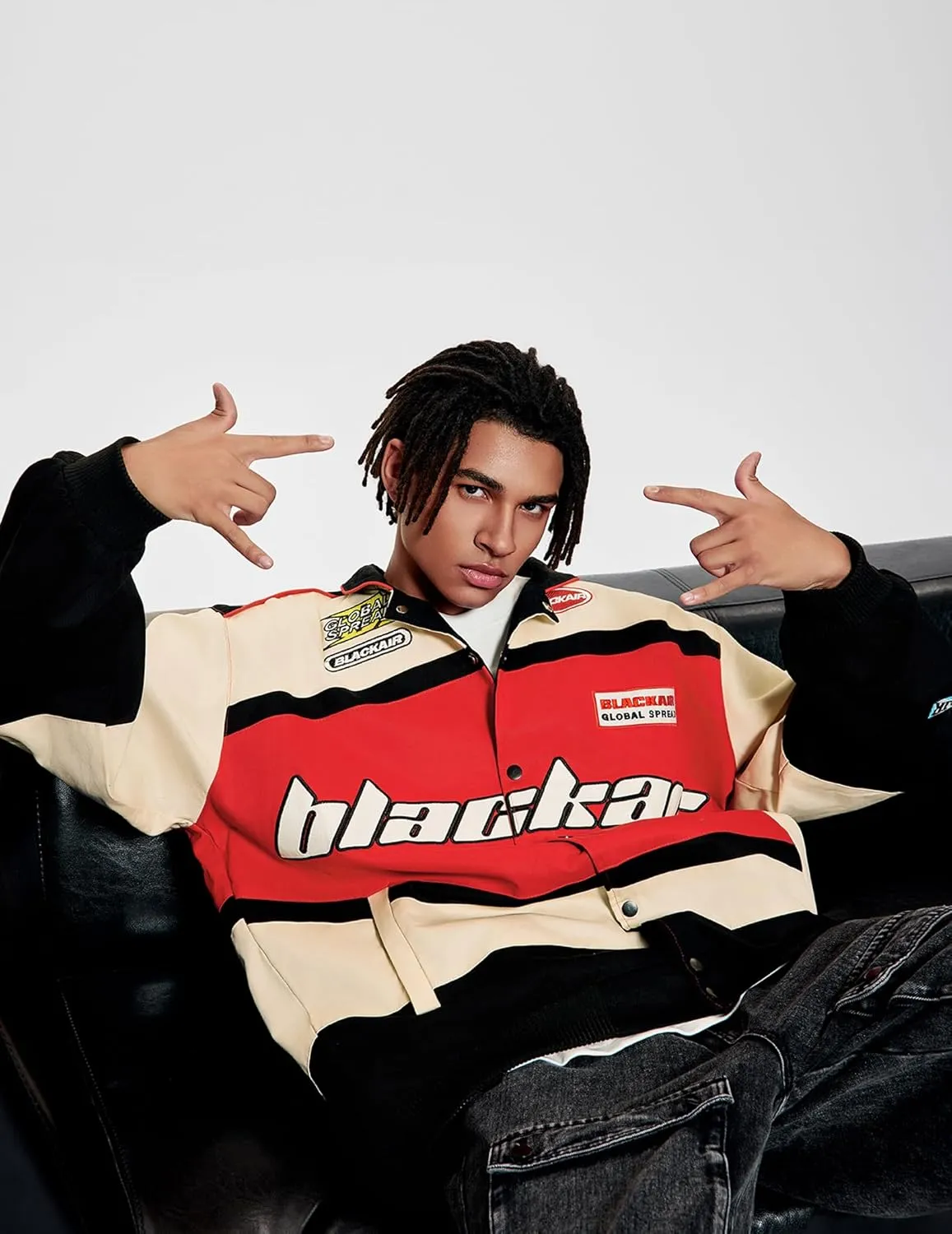 Vamtac Men's Varsity Jacket Vintage Letter Racer Oversized Baseball Bomber Unisex Streetwear Coats