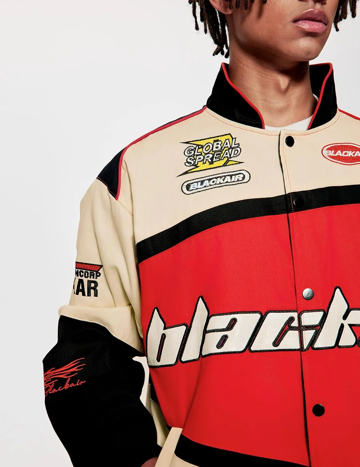 Vamtac Men's Varsity Jacket Vintage Letter Racer Oversized Baseball Bomber Unisex Streetwear Coats