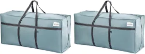 VENO 2 Pack Extra Large Moving Bags, Heavy Duty Storage, Moving Boxes, Large Storage Bins with Lids Alternative for College, Christmas Tree, Packing Supplies Essentials (Light Blue Matte, 2 Pack)