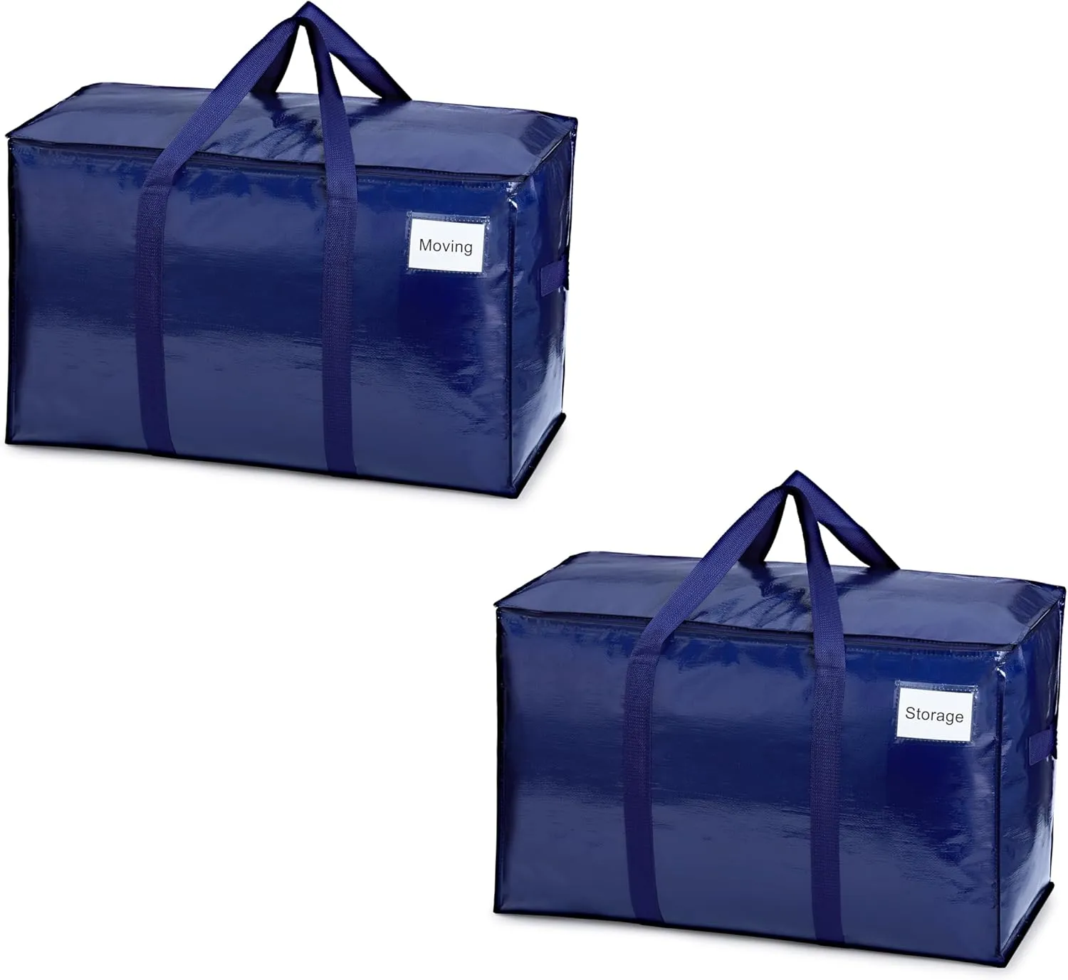 VENO 2 Pack Moving Bags, Heavy Duty, Moving Boxes Alternative, Packing Storage Supplies for Dorm Room Essentials with Zipper for Clothes, Extra Large Totes for Packaging (Blue, 2 Pack)