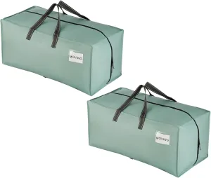 VENO 2 Pack Moving Bags w/Backpack Straps, Heavy Duty, Moving Boxes Alternative, Packing Supplies, Large Storage Totes for Dorm Room Essentials with Zipper for Clothes (Light Green Matte, 2 Pack)