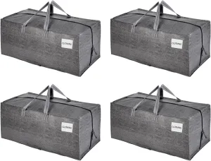 VENO 4 Pack Moving Bags w/Backpack Straps, Heavy Duty, Moving Boxes Alternative, Packing Supplies, Large Storage Totes for Dorm Room Essentials with Zipper for Clothes (Gray, 4 Pack)