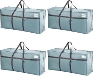 VENO 4 Pack Oversize Moving Bags for College, Heavy-Duty Storage Totes, Moving Boxes and Wardrobe Packing Supplies Alternative - Durable Laundry Bags for Clothes (Light Blue Matte, 4 Pack)