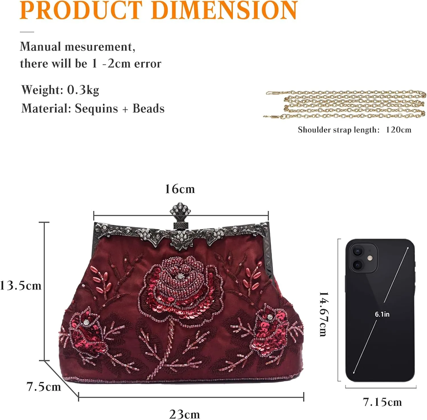 Vintage 1920s Beaded Evening Bag Pearl Clutch Bag for Women Sequin Handbag Bridal Wedding Purse Floral Shoulder Bag