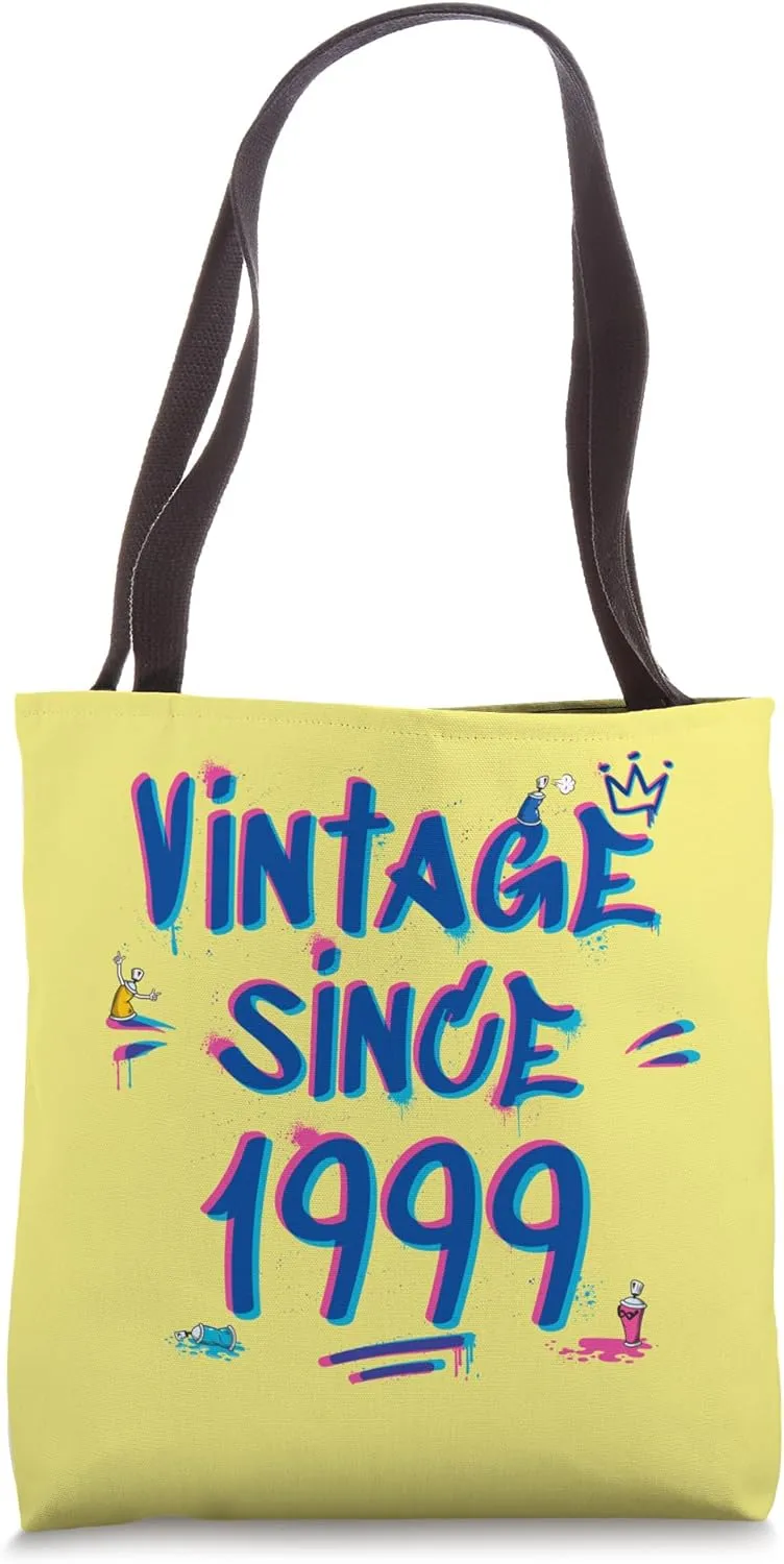 Vintage 1999 Graffiti Glitch - 26 Years of Hip-Hop Vibes Tote Bag
