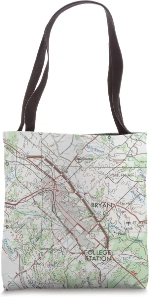 Vintage Bryan & College Station TX Map (1974) Tote Bag